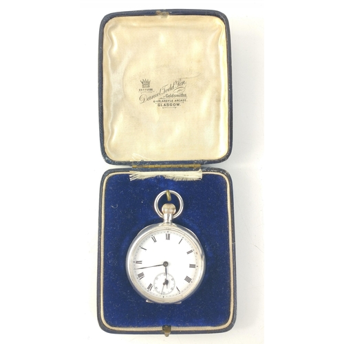 24 - A lovely cased OMEGA silver pocket watch in full working order. Hallmarks on outer case for 1912, in... 