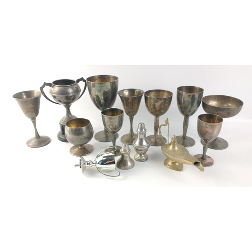 40 - A quantity of EP Silver Plate goblets and cups.  Many Arthur Price of Italy.#47