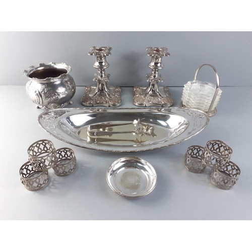 45 - A nice quantity of attractive EP silver plated items to include 36cm oval tray, heavily embossed pot... 