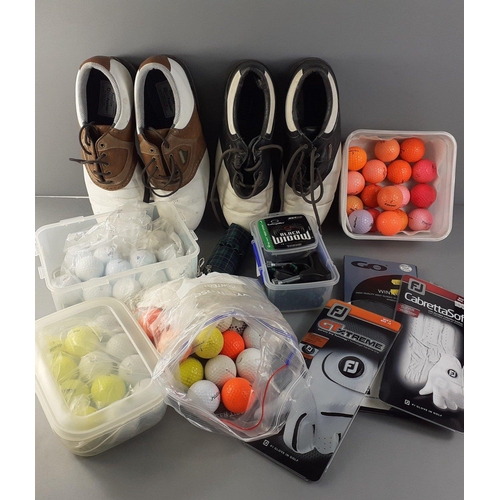 137 - A box containing a substantial collection of used but in good condition golf balls to include many T... 