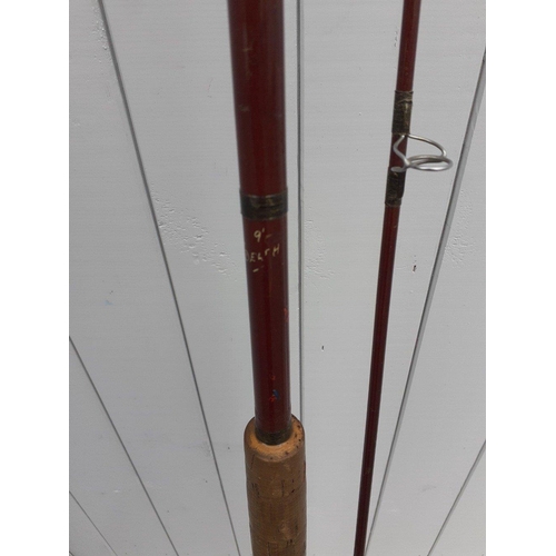 146 - A DELPHIN 9ft 2 piece fishing rod in good used condition#44