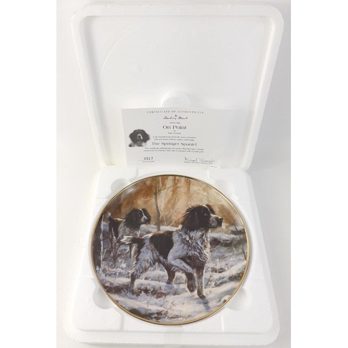 284 - FOR LOVERS OF SPRINGER SPANIEL DOGS! 9 beautiful DANBURY MINT fine porcelain collector plates trimme... 