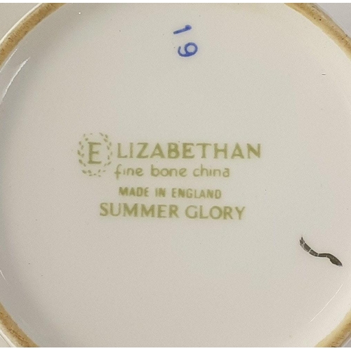 290 - An ELIZABETHAN Summer Glory tea service comprising 8 cups, 10 saucers, 10 side plates, 1 cake plate,... 