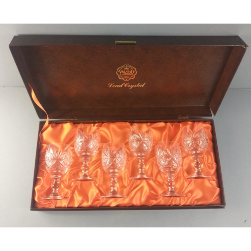 311 - A set of 6 WEBB CONTINENTAL hand-cut lead crystal wine glasses.#97