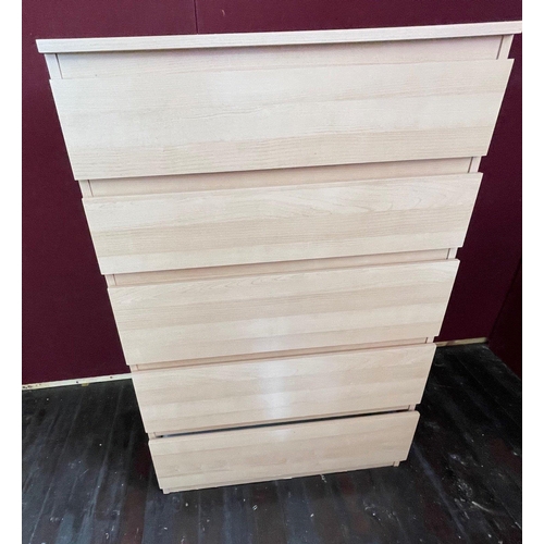 442 - An IKEA style 5 drawer chest of drawers - 3.5ft tall x 18