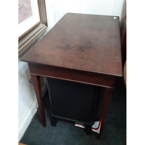 448 - Late GEORGIAN/EARLY VICTORIAN mahogany console table supported on tapered legs approx 3ft wide 18