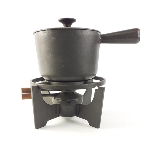 529 - A FRENCH COUSANCES Fondue set complete with base and burner etc - dimensions diameter 20cm x height ... 