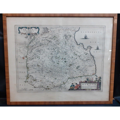 102 - Two vintage framed colour maps the first being of LINCOLN 