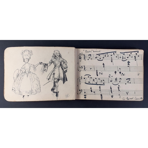 123 - A lovely 1925 Autograph Album with some superb high quality drawings and sentimental little notes.  ... 