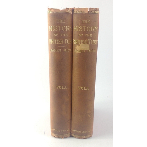 129 - HORSE RACING - two first edition volumes of THE HISTORY OF THE BRITISH TURF by JAMES RICE, published... 