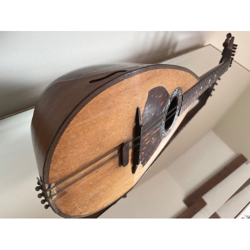 150 - An ANTIQUE BOWLBACK MANDOLIN with Mother of Pearl Inlay - 60cm long x 20cm width approx - by DUNN &a... 