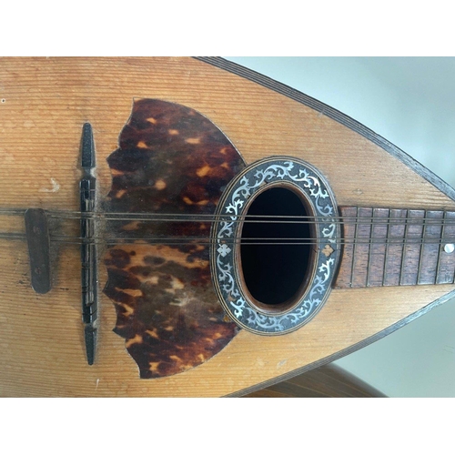 150 - An ANTIQUE BOWLBACK MANDOLIN with Mother of Pearl Inlay - 60cm long x 20cm width approx - by DUNN &a... 