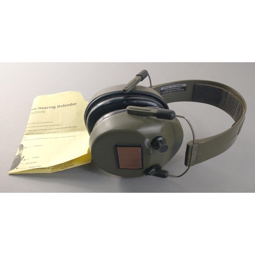 165 - For the shotgun enthusiast.  AV Electronics Solar Powered Electronic Hearing Defenders in good useab... 