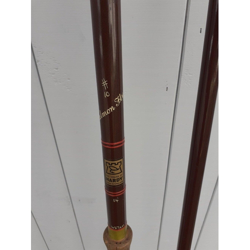 171 - A HARDY of ALNWICK Number 10  3 piece salmon fly 14ft fishing rod, in good used condition in origina... 