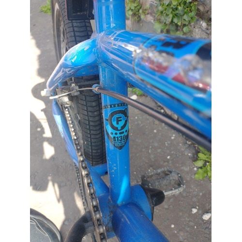 177 - A bright blue child's bike, Function F2 4130,  from the HARD BICYCLE CO, stands 85cm to the handleba... 