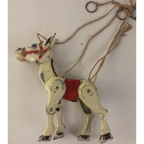 189 - Vintage MUFFIN THE MULE metal marionette string puppet.  Approx 15cm long with fully articulated joi... 