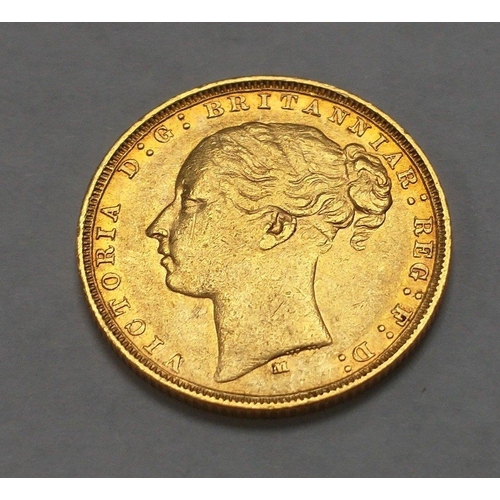 24 - An 1879 young head Queen Victoria full sovereign, Melbourne Mint#36