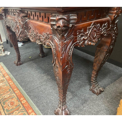 286 - EXQUISITE VINTAGE! A BEAUTIFULLY HANDCARVED mahogany hall or console table with eagle head and curve... 