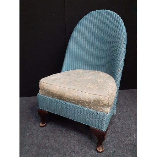 297 - LLOYD LOOM lovely blue short chair in good condition with LLYOD LOOM label underneath.  Stands 27cm ... 