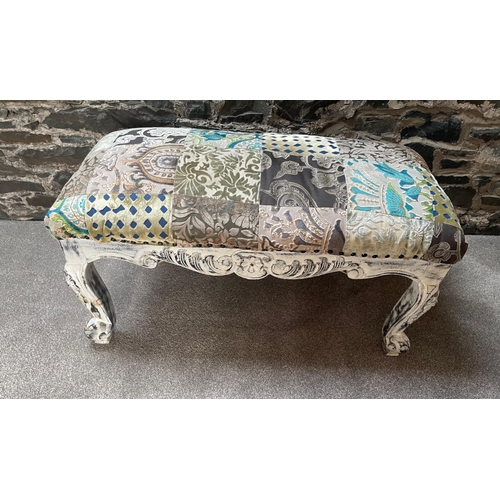 300 - A DISTRESSED 2 seater SUPER-COMFY twin stool - dimensions 3ft length x 12” depth approx#314... 