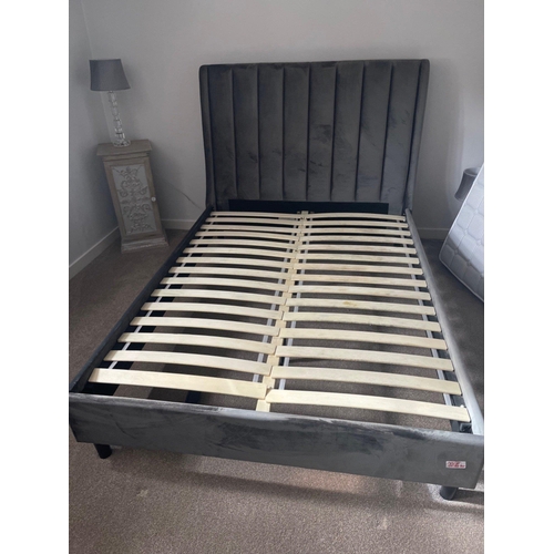 301 - DOUBLE BED FROM NEXT - only one year old - a nice tall velour slate grey headboard -  (the vendor is... 