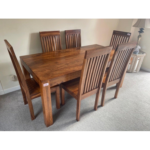 302 - A NICE QUALITY - FAR EASTERN TEAK HARDWOOD dining table with 6 chairs  - exceptional quality! - dime... 