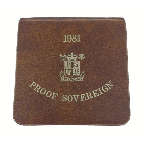 33 - A 1981 proof sovereign  in ROYAL MINT case as issued with documentation#45