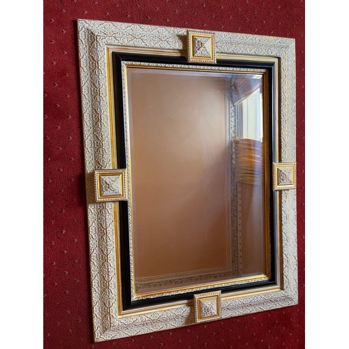 372 - STATEMENT PIECE bevel-edged wall mirror - 3ft height x 2ft length#387