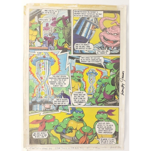 392 - A rare opportunity to purchase original TEENAGE MUTANT HERO TURTLE artwork.  This lot comprises FOUR... 