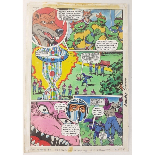 392 - A rare opportunity to purchase original TEENAGE MUTANT HERO TURTLE artwork.  This lot comprises FOUR... 