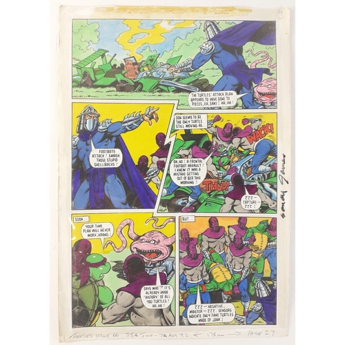 392 - A rare opportunity to purchase original TEENAGE MUTANT HERO TURTLE artwork.  This lot comprises FOUR... 