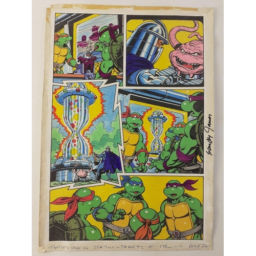 392 - A rare opportunity to purchase original TEENAGE MUTANT HERO TURTLE artwork.  This lot comprises FOUR... 