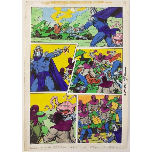 392 - A rare opportunity to purchase original TEENAGE MUTANT HERO TURTLE artwork.  This lot comprises FOUR... 