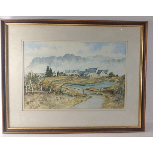 395 - ORIGINAL JOHN BATHGATE watercolour of PLOCKTON 51cm x 35cm approx#412