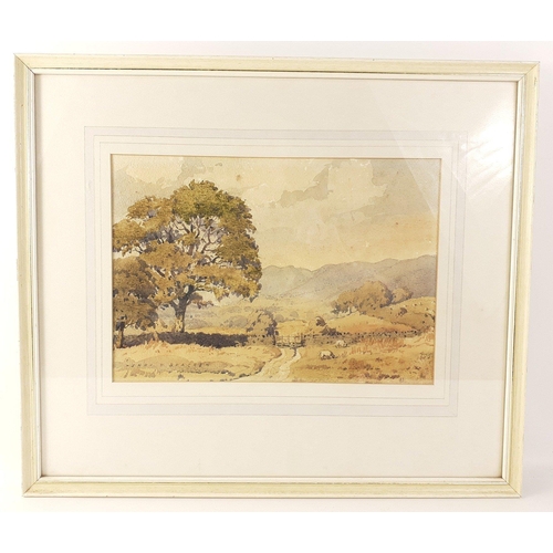 400 - An original watercolour of an idyllic country scene entitled SUMMER EVENING LUNE VALLEY by H W BRACK... 