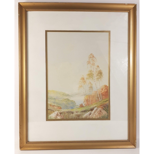 401 - An original watercolour drawing entitled LOCH KATRINE by JAMES GREIG, frame size 48x 60cm approx, vi... 