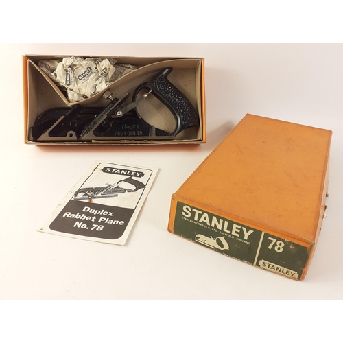 440 - STANLEY 78 Rabbet Plane.  Boxed complete with instructions and in good condition, there are a few sm... 