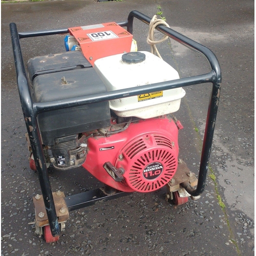 446 - HONDA GX340 Petrol Engine 11HP Generator in full working condition.  Vendor has drained the petrol t... 