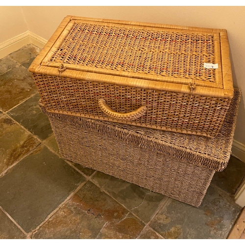 460 - Two medium sized storage baskets, one was an ex picnic basket#485