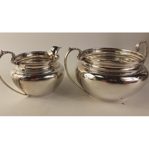 71 - A lovely matching Sugar Bowl and Cream Jug by WA (possibly William Adams) with full Birmingham hallm... 