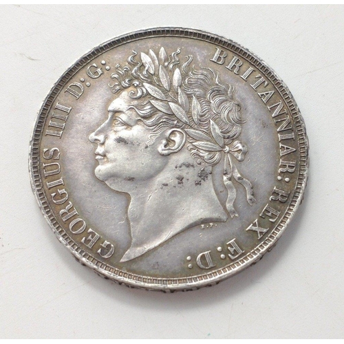 80 - A stunning 1821 George IV laureate bust crown, edge secundo decus et tutamen anno regni, BP engraver... 