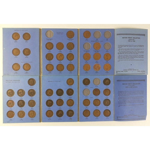 92 - Four incomplete HIRSCHHORN & WHITMAN folders containing a quantity of mostly well worn pennies. ... 