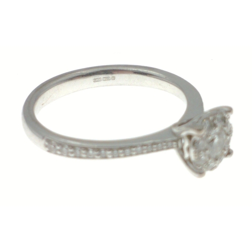 1A - THE WEDDING SET! - a 750 stamped white gold DIAMOND ring, with a centre diamond 3mm diameter approx ... 