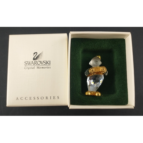 171H - RETIRED! A boxed SWAROVSKI Crystal memories clown ACCORDIAN brooch pin#38