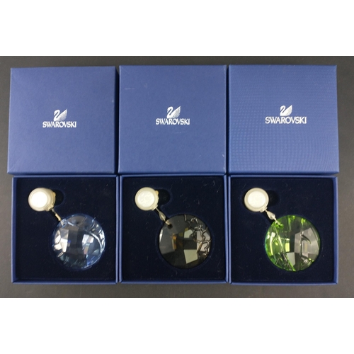 171J - SWAROVSKI Crystal window ornaments x3 all boxed 2008-2010#39