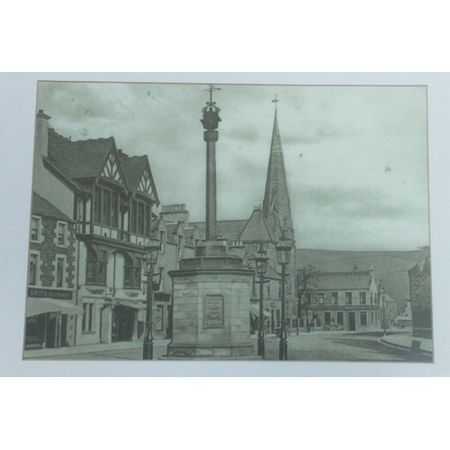 289 - Two framed prints of Peebles. One of Mercat Cross (approx 57cm by 37cm) and other titled 'Town and s... 