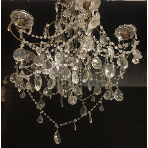 400 - PURCHASED IN PARIS!
From a Parisienne house sale
ANTIQUE FRENCH 6 arm CHANDELIER - candle-lit - dime... 