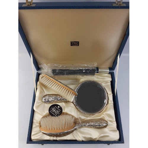 126 - A lovely J White of Rose Street Edinburgh case SOLID SILVER dressing table set in lovely condition. ... 