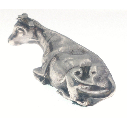 132 - A small but BEAUTIFULLY CRAFTED silver cow, hallmarked for Sheffield 6cm long, gross weight 106g app... 