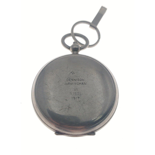 150 - A Dennison watch case with military broad arrow and 1917 dated.  Contains a snuggly fitted compass. ... 